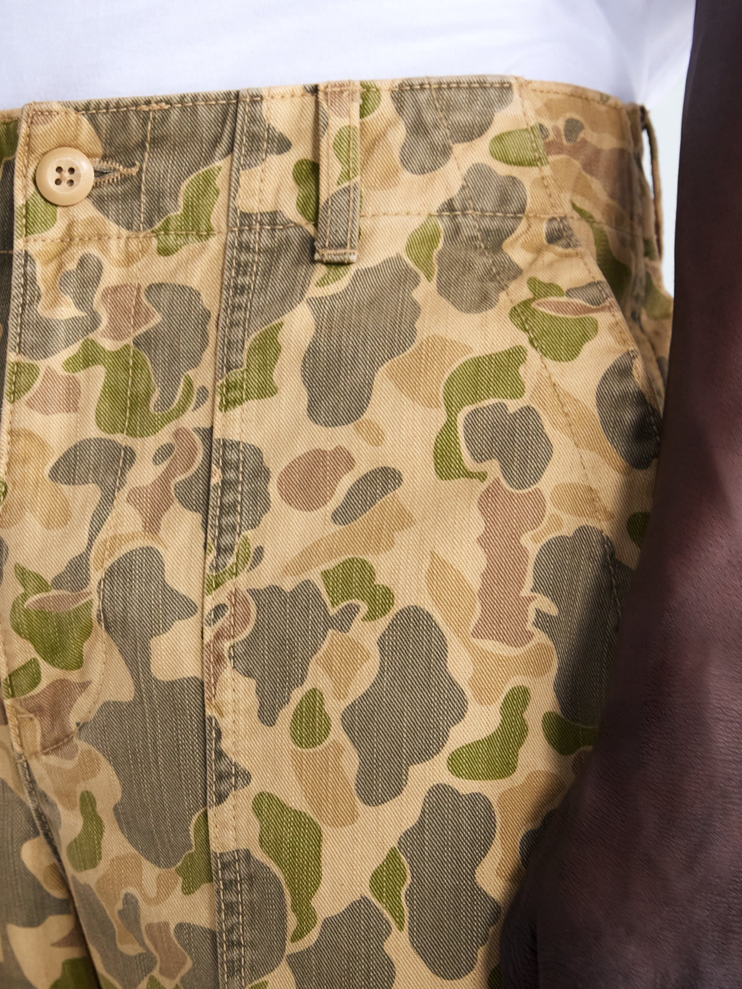 Free Assembly Men's Cotton Camo Utility Pants, Waist Sizes 30-38