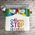 thumbnail image 2 of Ambesonne Inspirational Quilted Coverlet 3 Pcs, Rainbow Words, Queen Size, Multicolor, 2 of 2