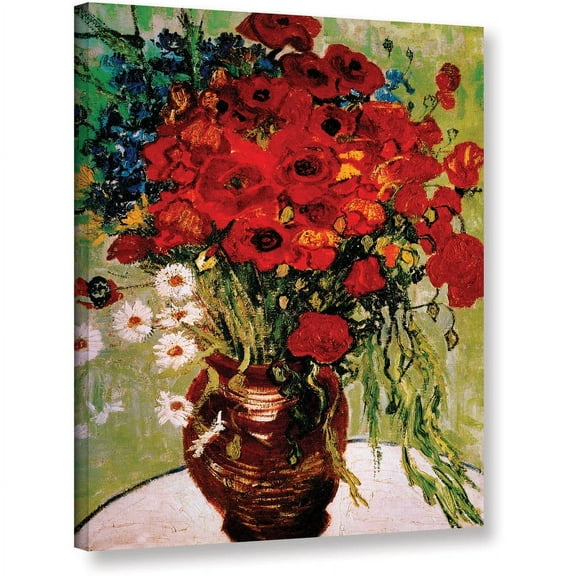Vangogh "Dasies And Poppies" Wrapped Canvas