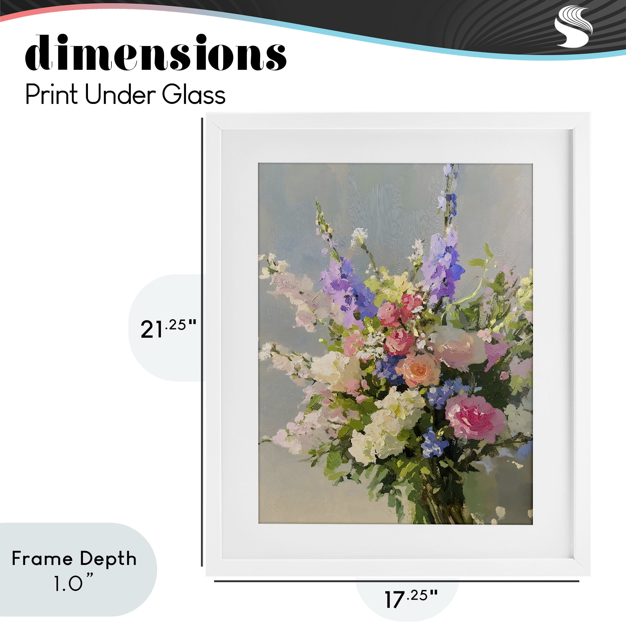 Stupell Industries Romantic Pastel Garden Bouquet White Framed Print Under Glass, design by The Prints Vibe