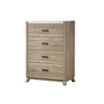 thumbnail image 3 of Rustic Light Brown Finish Queen Panel Bed Chest Nightstand Marble Look 3pc Furniture Set, 3 of 8