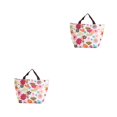 thumbnail image 3 of Jumpingount Fiambrera térmica para el almuerzo, bolsa aislada para Picnic, bolsa de almacenamiento de alimentos con estampado de flores, bolso flor colorida 2piezas, 3 of 6
