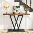thumbnail image 3 of Industrial Console Table Hallway Table for Entryway, Rustic Brown, 3 of 7