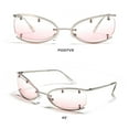 thumbnail image 5 of UV400 Rimless Shades Eyewear Y2K Sunglasses Wrap Around Sun Glasses 2000'S Punk Sunglasses C3, 5 of 8