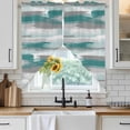 thumbnail image 6 of Blue Gray Stripes Swag Valances for Windows, Kitchen Window Curtains Over Sink, Watercolor Modern Abstract Minimalist Window Treatment Curtains for Living Room/Bedroom Curtains 2 Panel Sets 36"x45", 6 of 8