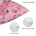thumbnail image 5 of YFYANG Square Decorative Throw Pillow Case (Without Pillow Insert), Retro Pink Stars Bedroom Sofa Car Cushion Cover, 26"x26", 5 of 9