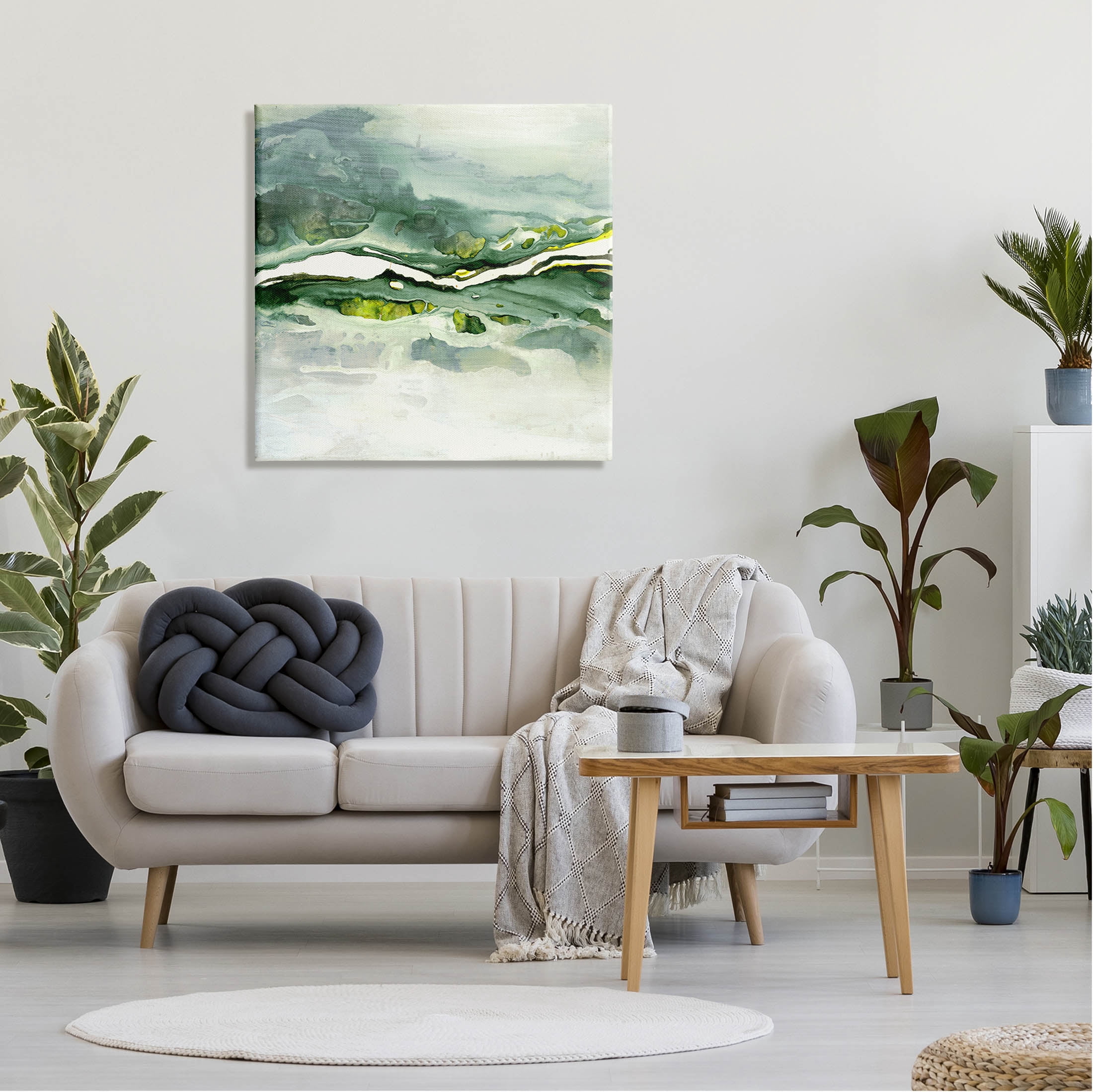 Stupell Industries Fluid Green Abstract Form Graphic Art Gallery Wrapped Canvas Print Wall Art, Design by Ruth Fromstein