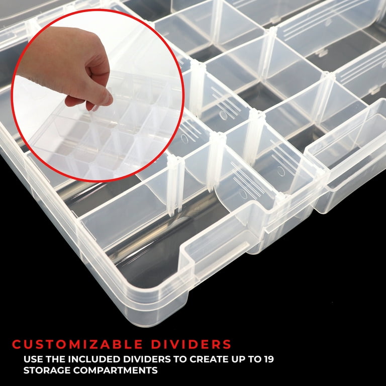 Osage River Medium Tackle Box Organizer, Clear Plastic Fishing Tackle  Storage Tray with Adjustable Dividers, 2 Pack 