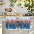 thumbnail image 4 of Boho Forest Silhouette Kitchen Towels Set of 3, Retro Abstract Forest Trees Blue Absorbent Dish Towels for Kitchen, Microfiber Hand Towel, Quick Drying Tea Towel for Cleaning Decorative Dishcloths, 4 of 7