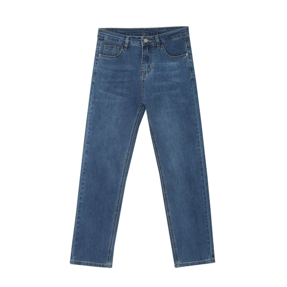 HBFAGFB Jeans for Women Straight Trouser Jeans Comfortable Simple Denim Pants Going Out Blue Size A
