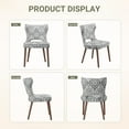 thumbnail image 3 of EOP Modern Fabric Upholstered Dining Chairs Set of 6, Wingback Dining Side Chairs with Solid Wood Legs, Farmhouse Dining Room Chairs for Dining Room, Kitchen, and Living Room, Jacquard, 3 of 7