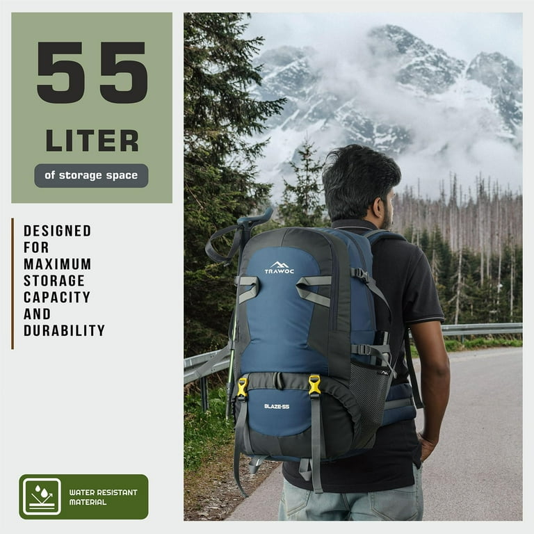 TRAWOC 55 LTR Travel Backpack Daypack bag for Camping Hiking Trekking,SHK014 Navyblue TRAWOC 55 LTR Travel Backpack Daypack bag for Camping Hiking Trekking,SHK014 Navyblue