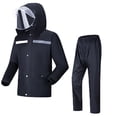 thumbnail image 1 of TISHITA Rain Suit Adjustable Cuffs Lightweight Rainsuit Rainproof Raincoat with Hood XL, 1 of 8
