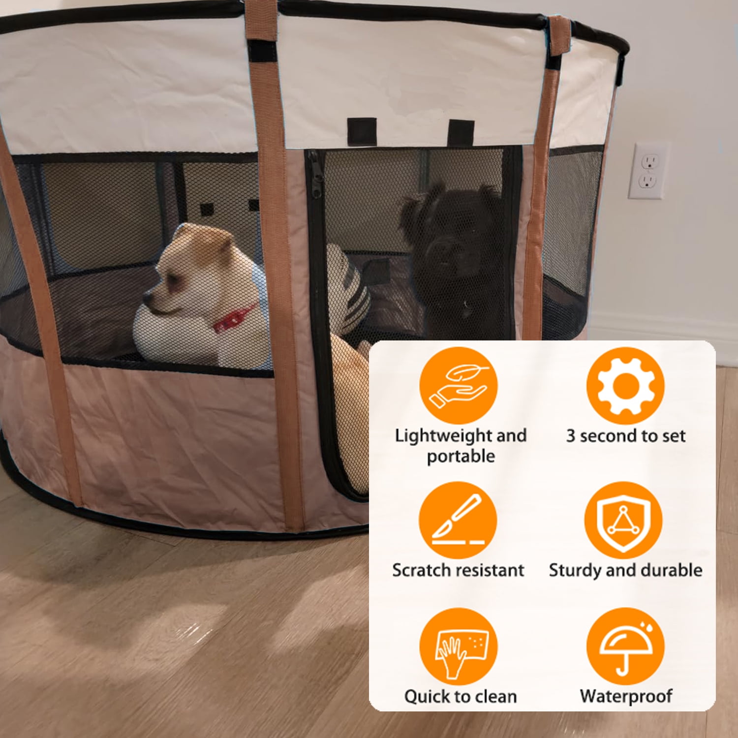 Large Pet Playpen Cat Playpen Dog Playpen Puppy Playpen Indooor Cat Cage Dog Fence, Dinosam 29" Diameter 16" Height Cat Tent Playpen for Indoor Cats Pen for Cat Puppy Rabbit