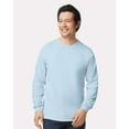 thumbnail image 2 of Gildan Men's Ultra Cotton Long Sleeve T-Shirt in Light Blue, Casual Comfort, Crewneck Shirt for Men, Arts And Crafts, 6 oz pack of 9, S, 2 of 6