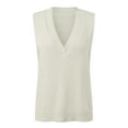 thumbnail image 4 of ZhenYing Fall Jackets for Women 2024, Women Casual Sleeveless V Neck Ribbed Knit Split Pullover Sweater Vest Blouse Tunic Sweaters for Women Beige, 4 of 4