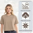 thumbnail image 4 of Next Level Women's Ideal Crop Top, 4 oz. 60/40 Combed Ring-Spun Cotton/Polyester Bulk Tee, Assorted Short Sleeve Crewneck Plain Tees, Mixed Color Solid T-shirts (Dark Color 3 Pack, M), 4 of 7