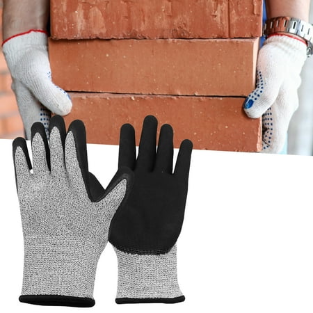 

Fairnull 1 Pair Nitrile Frosted Cut Proof Gloves Fingertip Reinforced Knitting Comfortable Hand Protection Equipment Anti-cutting Gloves for Factory