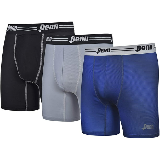 Penn - Penn Mens 3-Pack Breathable Boxer Briefs, Black-Navy-Quiet Shade ...