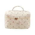 thumbnail image 1 of Bolsa cosmética portátil de gran capacidad con pequeño almacenamiento floral y acolchado portátil con flores lindas, 1 of 4