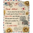 thumbnail image 3 of SPXUBZ To Sister Gifts Sunflower Sister Throw Blanket Birthday Gifts for Sister Women's Day Mother's Day Gifes, 3 of 6