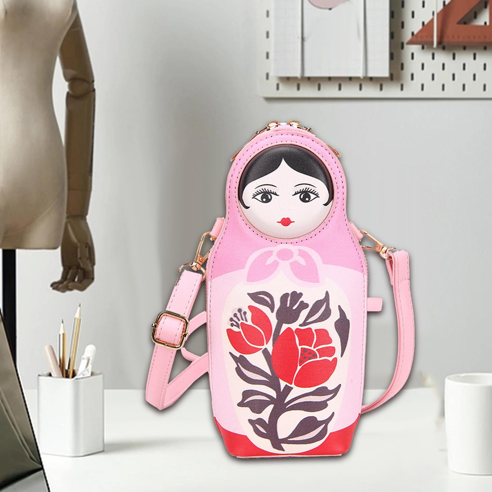 Segolike Matryoshka Doll Crossbody Bag Handbag Men Women Portable Zipper Shoulder Bag Casual Shoulder Bag for Trekking Workout Outdoor