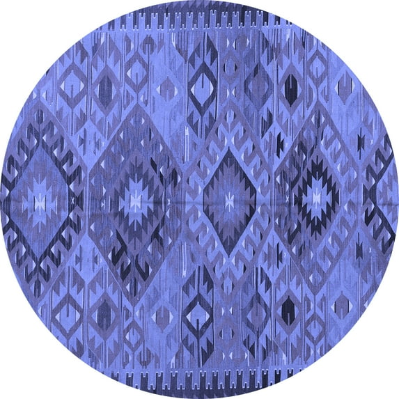 Ahgly Company Indoor Round Persian Blue Traditional Area Rugs, 6' Round