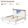 thumbnail image 2 of Kselythan Farmhouse Bed Frame Full Size with LED Lights and Charging Station, Wooden Platform Full Bed with Storage Bookcase Headboard, Full Bed Frame with Sliding Barn Door, No Box Spring Needed, 2 of 7