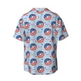thumbnail image 2 of Daiia Donut with the USA Fag Men's Linen Shirts Short Sleeve Casual Shirts Button Down Shirt for Men Beach Summer Wedding Shirt-X-Large, 2 of 7