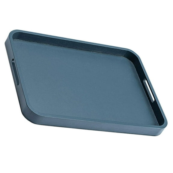 MLINS  Bamboo Pallet Large Round Tray Gold Coffee Table Food Trays Blue