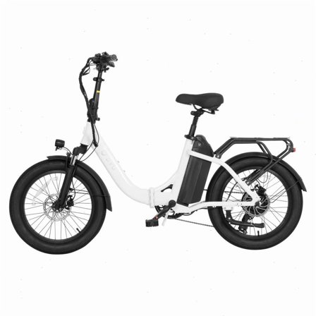 DYU C9 Foldable Electric Bike, 48V 15.6Ah  Removable Battery and Peak 750 Motor, Max Speed 28 Mph, up to 52 Miles, Dual Oil Disc Brake, LED Display, Easy Assembly, White