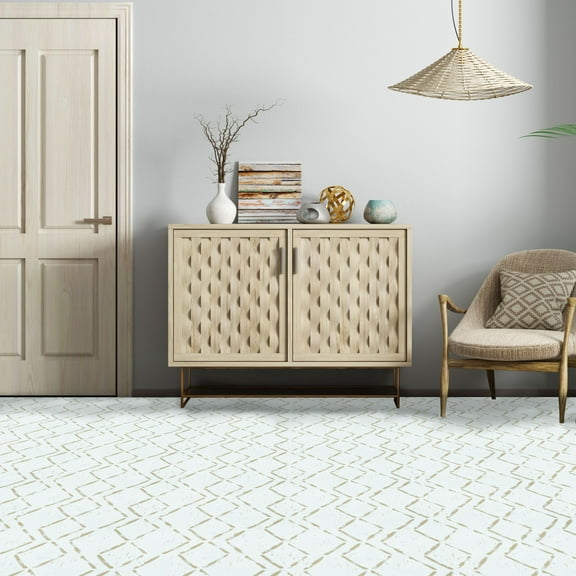 Kate Aurora Home Basics Do It Yourself 12”x12” Peel ‘N’ Stick Self Adhesive Vinyl Floor Tiles Pack Of 20 - Diamond