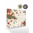 thumbnail image 2 of Christmas Bird Canvas Print Wall Art Framed Canvas Art Wall Decor Poinsettia Floral Holly Fruit Xmas Ball Beige Pictures Painting Morden Artwork for Living Room Bedroom, Ready to Hang - 12"x16", 2 of 6