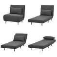 thumbnail image 6 of A&D Home Tustin Polyester Convertible Futon Chair, Charcoal, 6 of 9