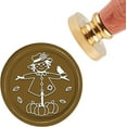 thumbnail image 2 of 1PC Brass Sealing Wax Seal Stamp Removable Wood Handle Scarecrow pattern 30mm, 2 of 7