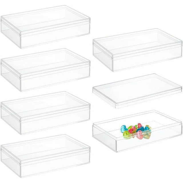 6 cajas de almacenamiento de acrílico con tapa, rectangulares de 4,3 x 2,7 x 1 pulgada, para dulces, transparentes.