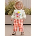 thumbnail image 6 of BemeyourBBs Baby Girl My First Birthday Outfit One Years Old 1st Birthday Fall Winter Clothes Long Sleeve 1st Birthday Letter Embroidery Crewneck Sweatshirt Tops Plaid Pants Set, 6 of 9