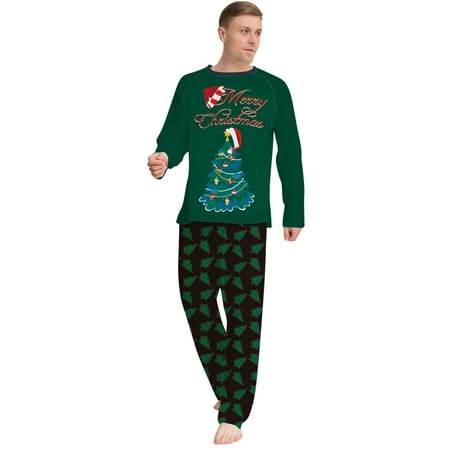 

AnuirheiH Xmas Parent-child Pjs Long Sleeves Men Printed Top+Pants Family Matching Pajamas Set 4$ off 2nd item