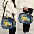 thumbnail image 5 of 6L Leakproof Lunch Tote with Thermal Lining Lunch Bag Picnic Cooler Bag Starry Sky Watercolor Painting, 5 of 9