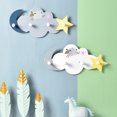 thumbnail image 4 of Coofit Wall Key Holder Wooden Star Moon Cloud Wall Mounted Coat Rack Clothes Hook, 4 of 10