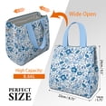 thumbnail image 3 of Pioneer Flower Floral Print Pattern Insulated Lunch Bag for Women & Adults,Large Portable Soft Cooler Lunch Bag,Thermal Food Storage Tote with Pearl Cotton,8.66L,8.75x5.75x9.5 Inch, 3 of 6