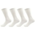 thumbnail image 1 of BambooMN - Women's Extra Large Rayon from Bamboo Fiber Dress Casual Socks - White - 4prs, 1 of 1