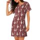 thumbnail image 2 of Fotbe Autumn Scarecrow Harvest Joy Bata de Dormir para Mujer con Estampado, Camisón de Algodón de Manga Corta, Ropa de Dormir Casual, 2 of 6
