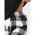 thumbnail image 5 of DARING DIVA Women's Plaid Short Sleeve Tops with Pants Pajama Sets XS White, 5 of 5