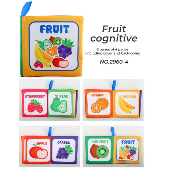 onlyliua Promoción de Temporada Libros de Tela Suave a Color para Bebés, Libros de Tela, Juegos de Educación Temprana, 8 Páginas, Lavables