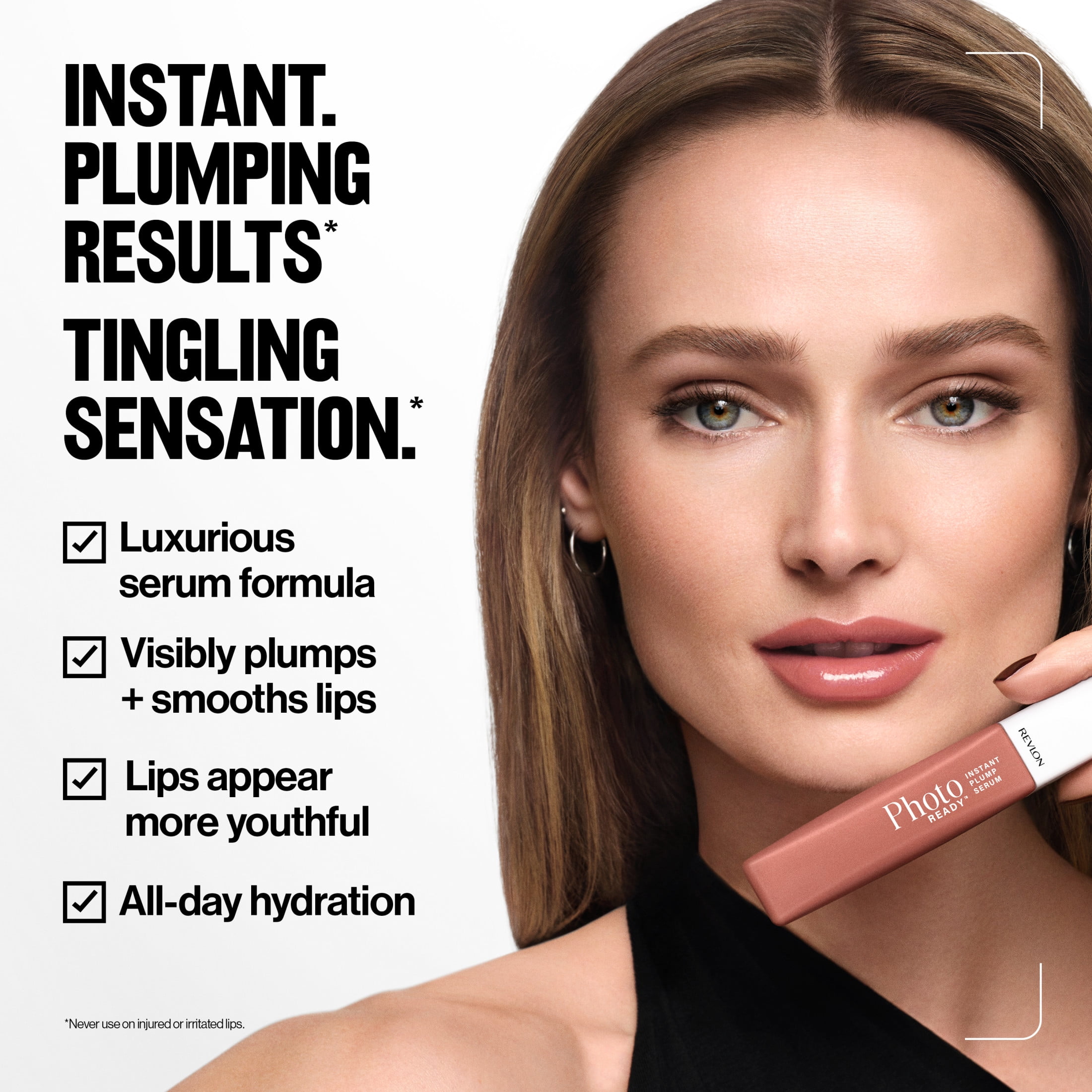 Revlon PhotoReady Instant Plump Serum, Lip Gloss, Plumping & Hydrating, 001 Needleless To Say, 0.25 fl oz