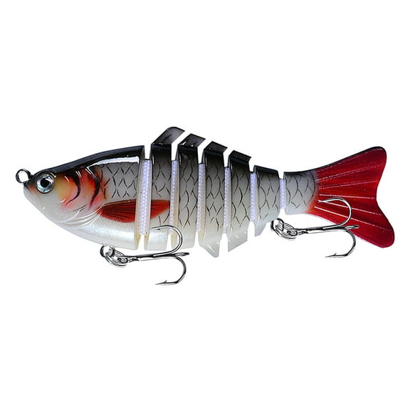 10CM 15G Hard Fishing Lure - 6 Joint Swimbait with 3D Eyes & Tweeter Hook, Saltwater & Freshwater Bait, Realistic Swimming Action for Christmas Fishing Enthusiasts