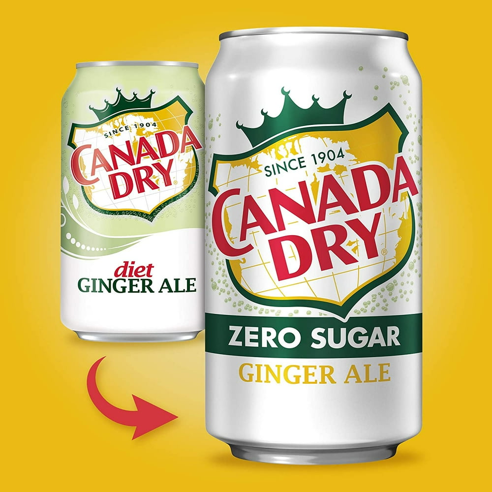 Canada Dry Zero (Diet) Ginger Ale, 12oz Can (Pack of 20, Total of 240 Oz)