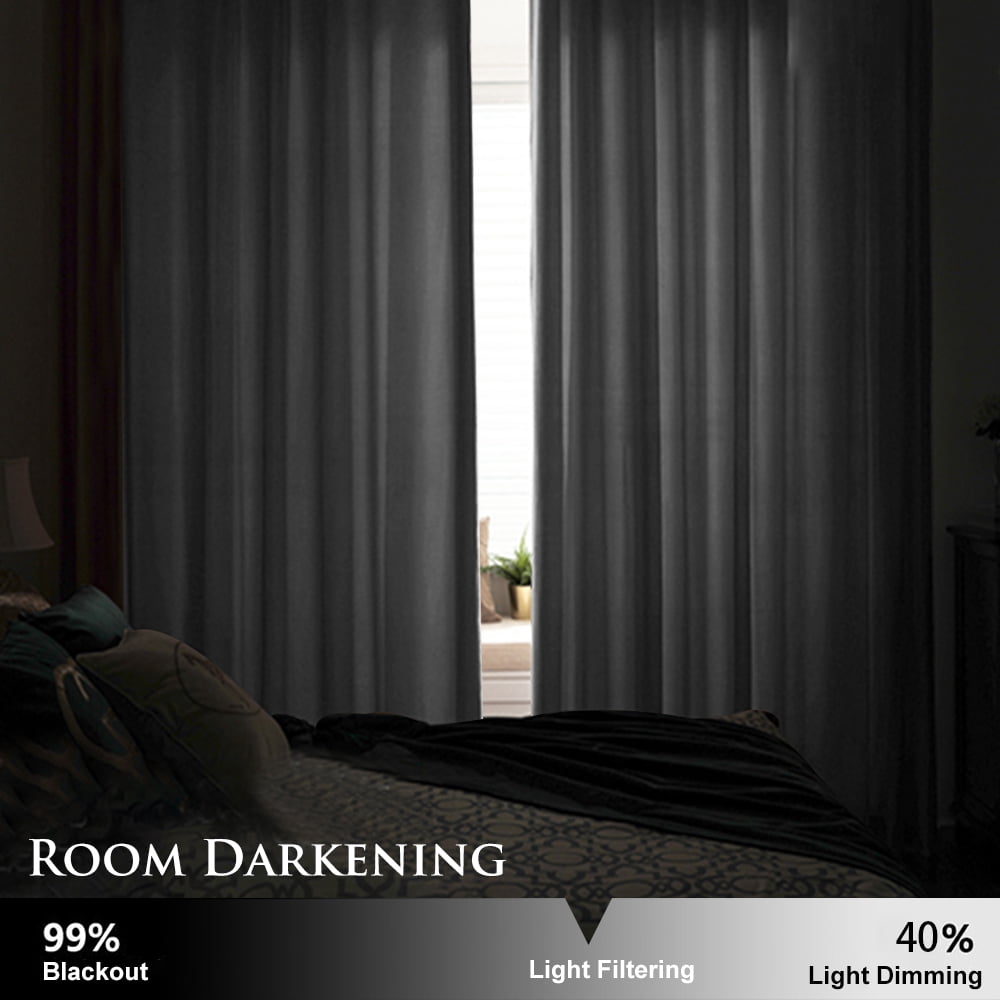 StangH Grey Velvet Curtains for Living Room 96 inches Long Blackout Curtains for Bedroom Grommet Privacy Thermal Insulated Window Drapes for Sliding Glass Door, W52 by L96 inches, 2 Panels