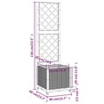 thumbnail image 2 of vidaXL Garden Planter with Trellis Brown 15.7"x15.7"x53.5" PP, 2 of 7